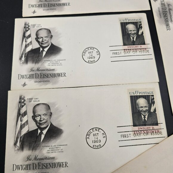 Dwight D. Eisenhower First Day Of Issue 6 Cent Memorial Covers From 1969 LI3022 - Picture 3 of 12